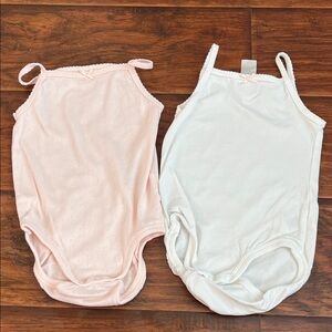 ⭐️⭐️PICK 5 / $20 (2) H&M Pink and White Baby Girl Tank Onesies 12-18M